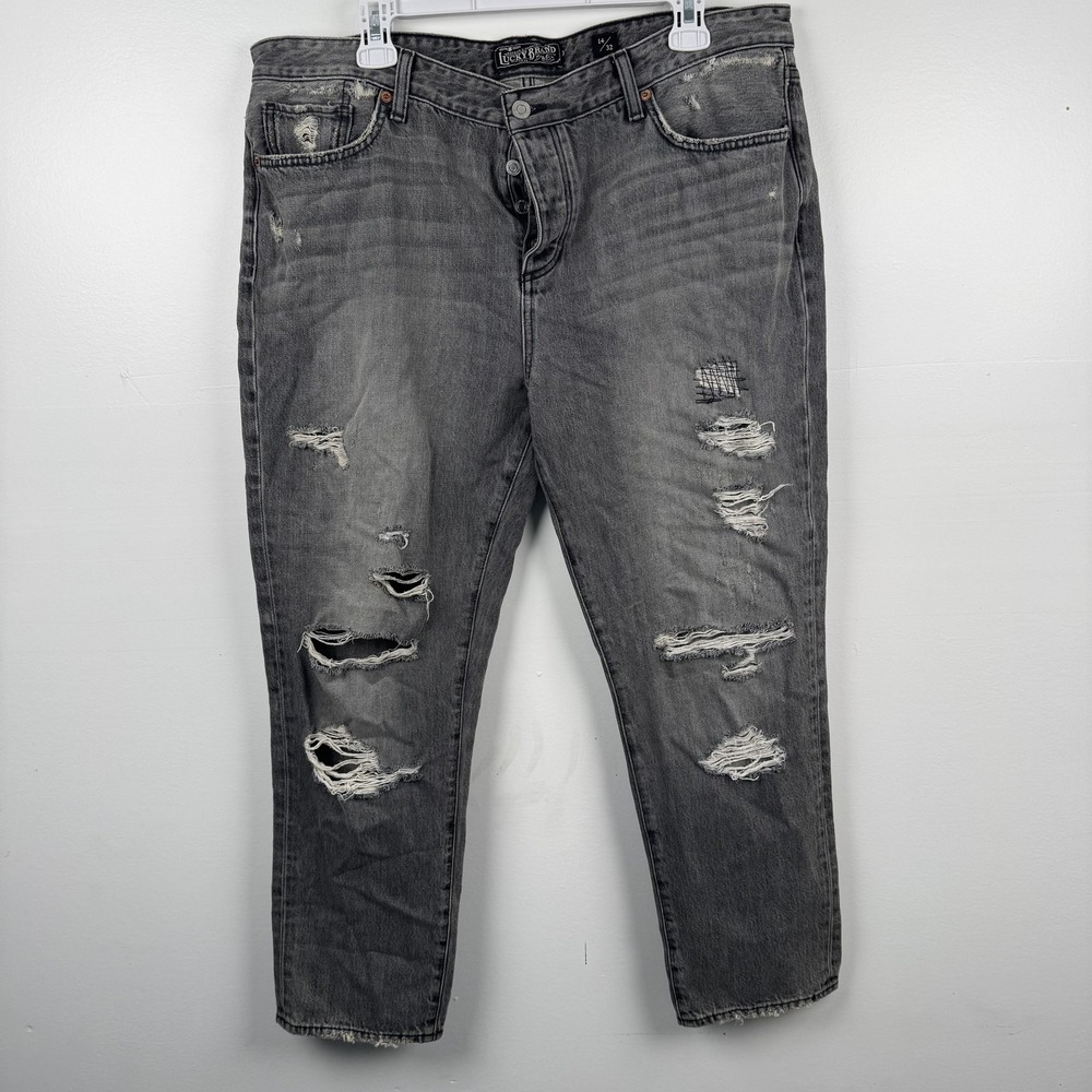 Lucky Brand Jeans Womens 14/32 (37x26) Sienna Slim Boyfriend Distressed Denim